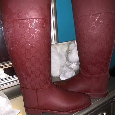 gucci rain boots size 9|gucci print thigh high boots.